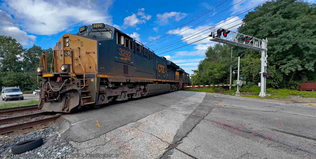 CSX 3292 leads M331 at Arlington St.